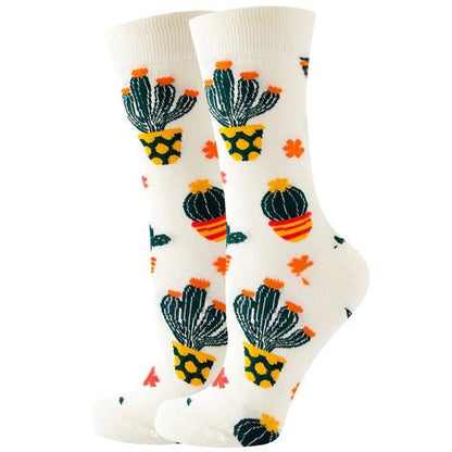 Cactus Pattern Socks (Adult Medium - Women's Shoe Sizes 5 - 10)