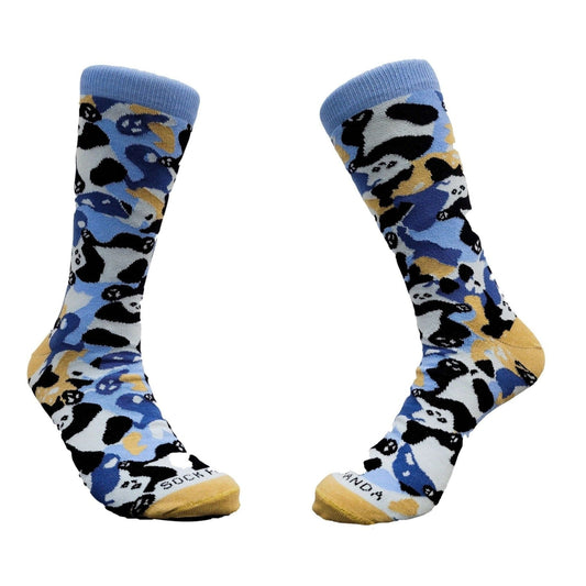 Camouflage Panda Socks from the Sock Panda (Adult Large - Men's Shoe Sizes 8 - 12)