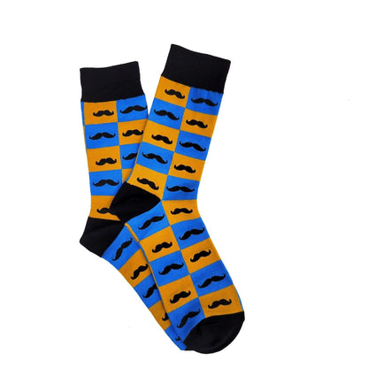 Checkered Mustache Patterned Socks from the Sock Panda (Adult Large)