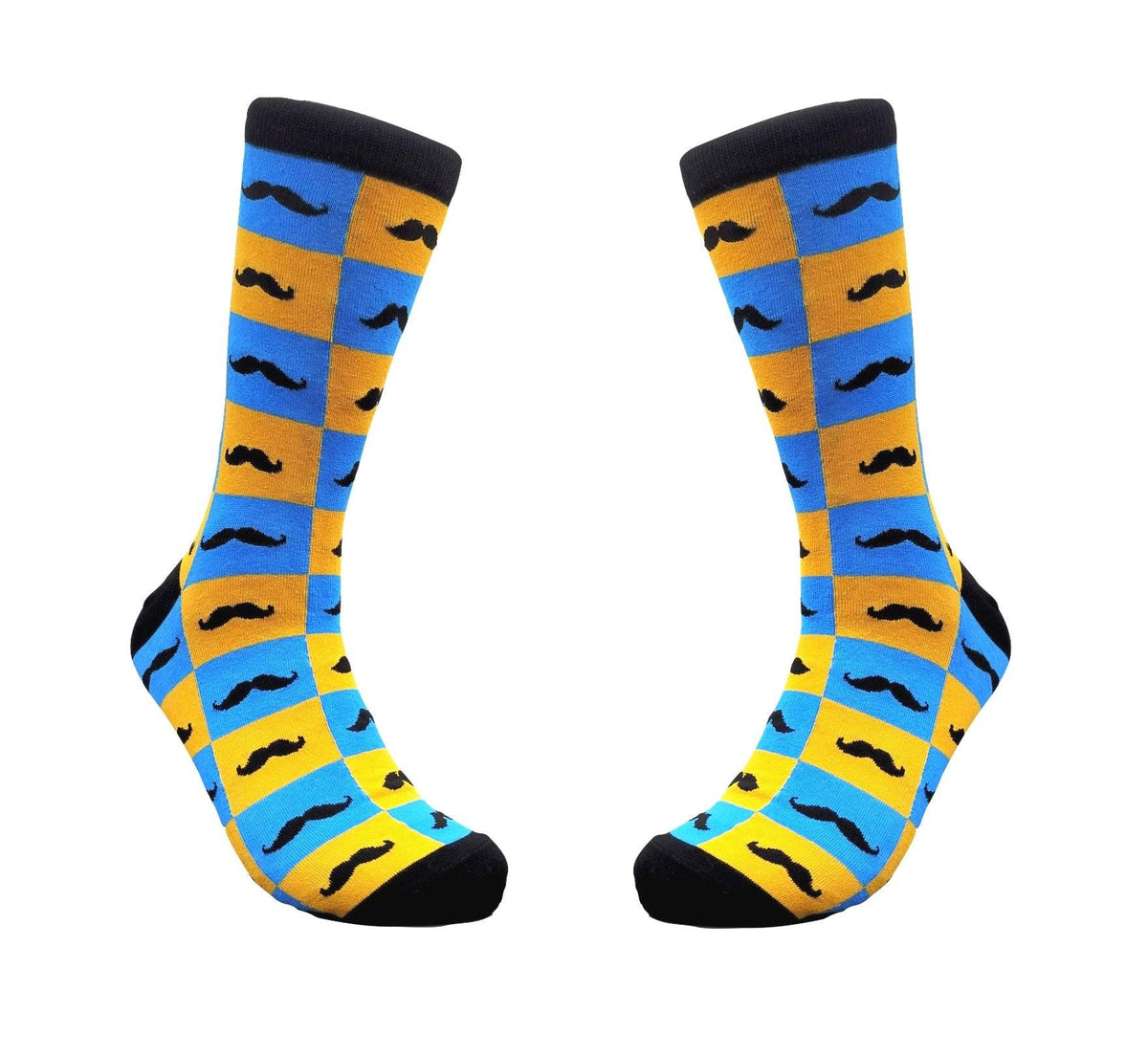 Checkered Mustache Patterned Socks from the Sock Panda (Adult Large)