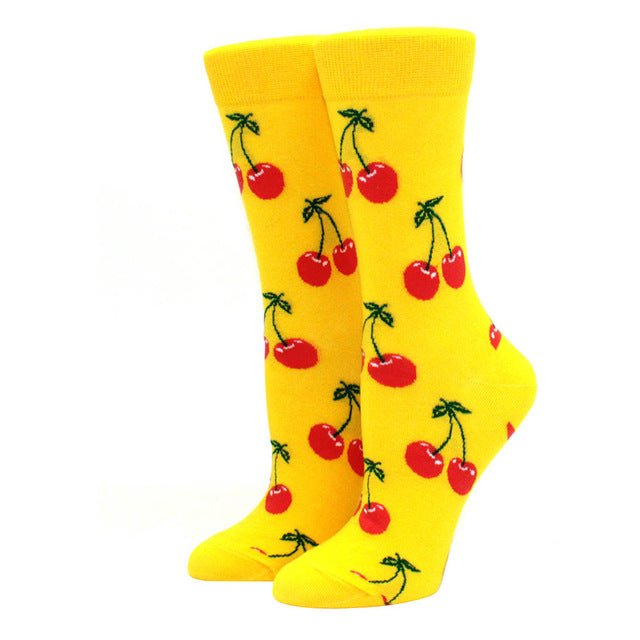 Cherry Pattern Patterned Sock from the Sock Panda (Adult Medium - Women's Shoe Sizes 5 - 10)