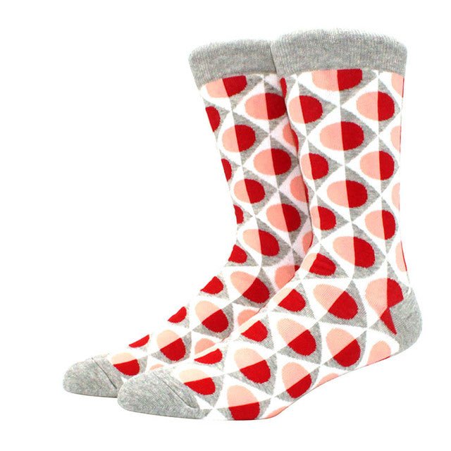 Circle Diamond Geometric Patterned Socks from the Sock Panda (Adult Large - Men's Shoe Sizes 8 - 12)