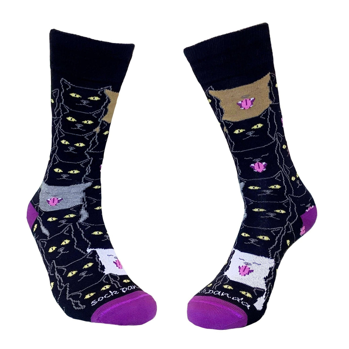 Cool Black Cat Pattern Socks from the Socks Panda (Adult Medium)