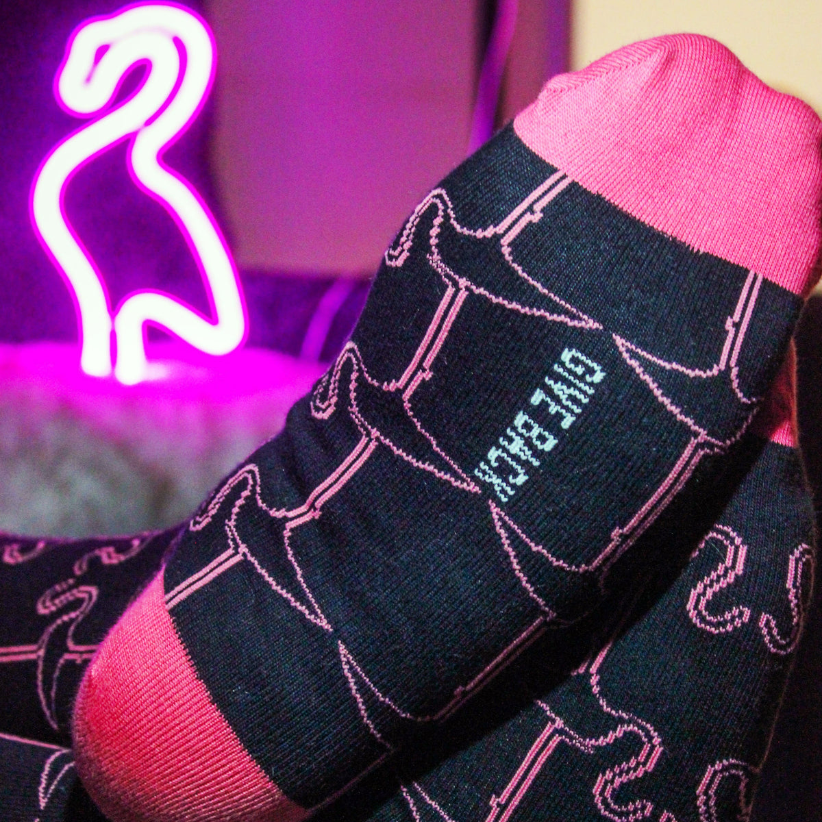 Stylish Flamingo Pattern Socks from the Sock Panda (Adult Large)