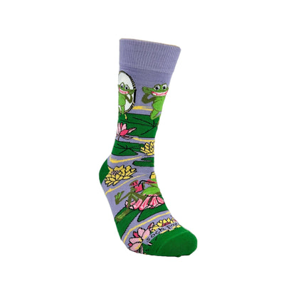 Frog Vanity Socks from the Sock Panda (Adult Medium - Women's Shoe Sizes 5 - 10)