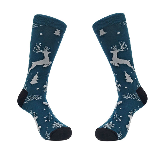 Frolicking Reindeer Socks from the Sock Panda (Adult Large - Men's Shoe Sizes 8 - 12)