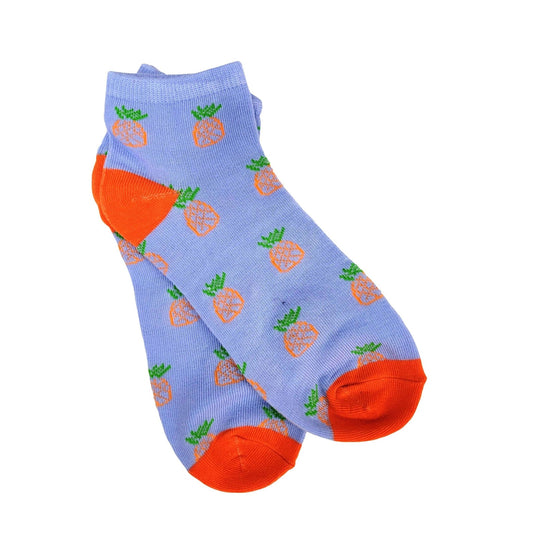 Fun Pineapple Patterned Ankle Socks (Adult Medium - Women's Shoe Sizes 5 - 10)