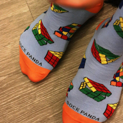 Fun Puzzle Cube Socks from the Sock Panda (Adult Large - Men's Shoe Sizes 8 - 12)