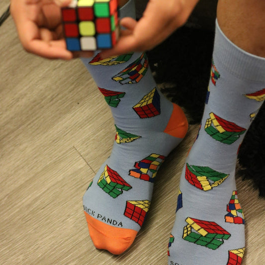 Fun Puzzle Cube Socks from the Sock Panda (Adult Large - Men's Shoe Sizes 8 - 12)