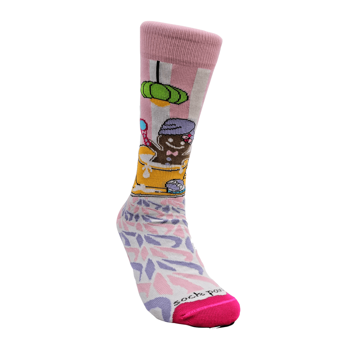 Gingerbread Man Taking a Milk Bath from the Sock Panda (Adult Medium - Women's Shoe Sizes 5 - 10)