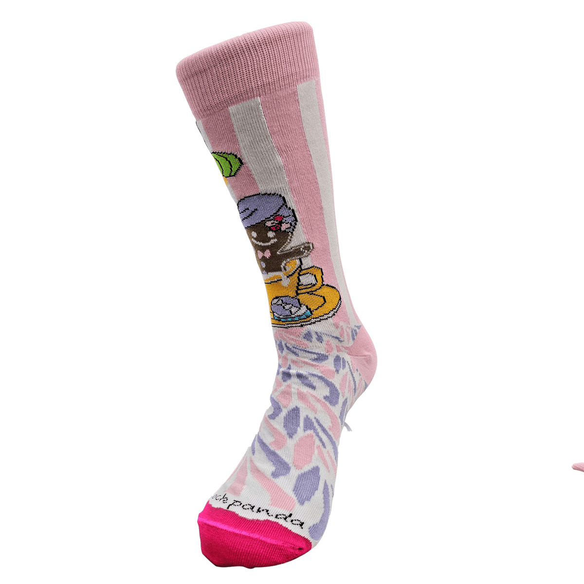 Gingerbread Man Taking a Milk Bath from the Sock Panda (Adult Medium - Women's Shoe Sizes 5 - 10)