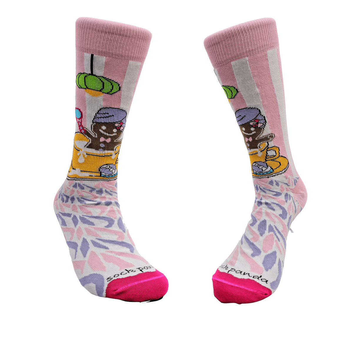Gingerbread Man Taking a Milk Bath from the Sock Panda (Adult Medium - Women's Shoe Sizes 5 - 10)