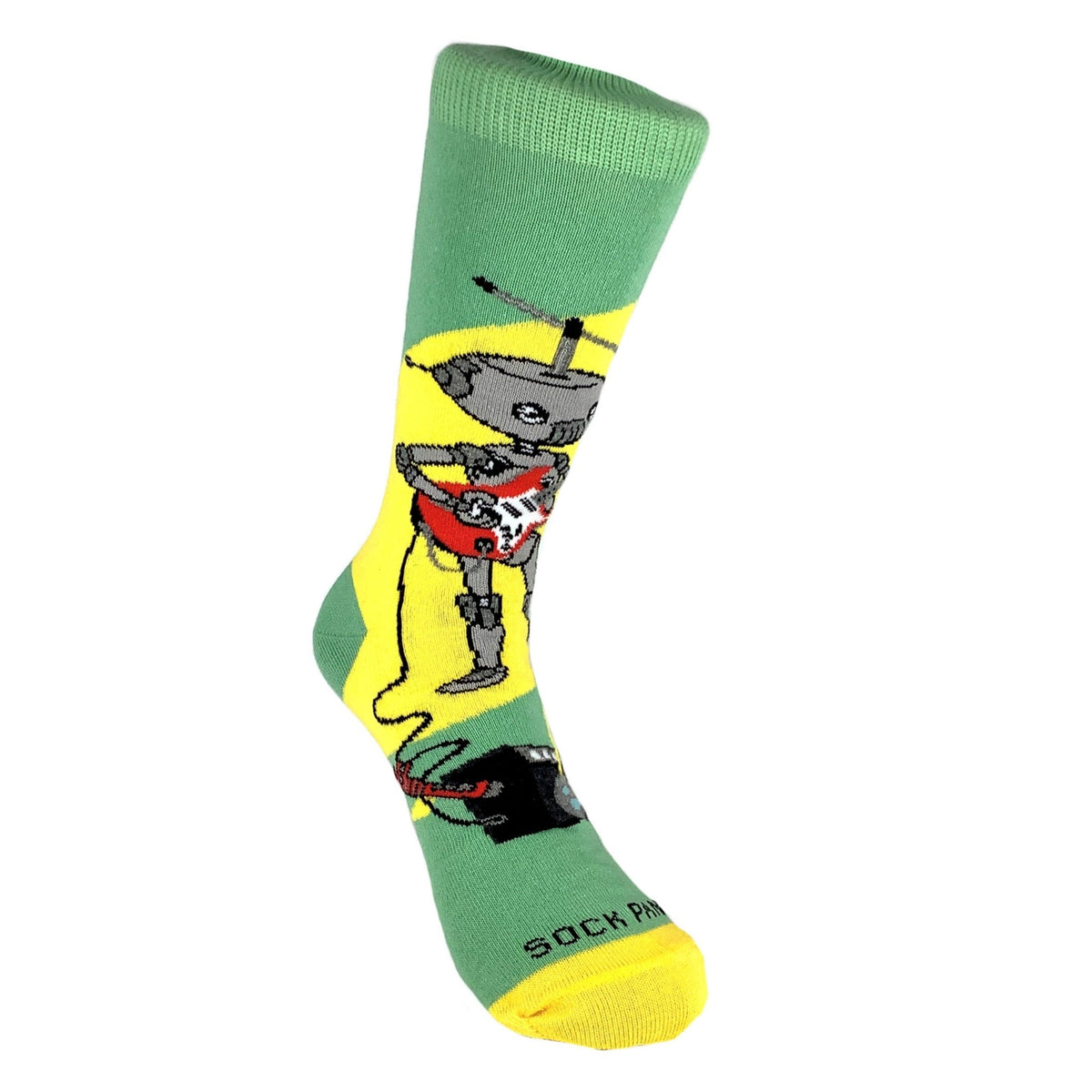 Guitar Playing Musical Robot Socks from the Sock Panda (Adult Small - Shoe Sizes 2 - 5)