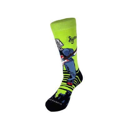 Guitar Singing Music Man Socks from the Sock Panda (Adult Large - Men's Shoe Sizes 8 - 12)