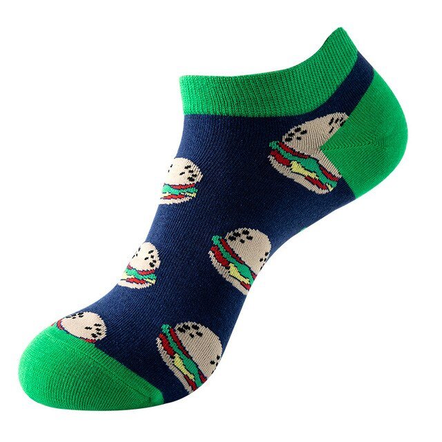Hamburger Patterned Socks (Adult Medium - Women's Shoe Sizes 5 - 10)