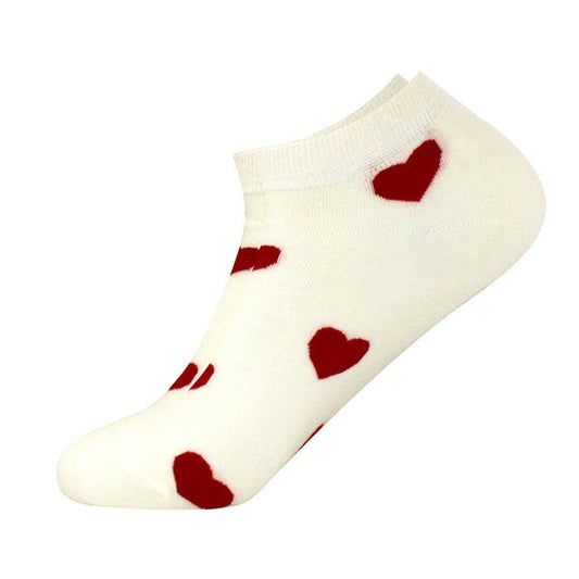 Heart Patterned Ankle Socks (Adult Medium - Women's Shoe Sizes 5 - 10)