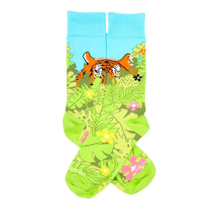 Hidden Tiger in the Jungle Socks from the Sock Panda (Adult Medium)