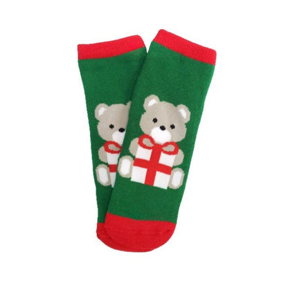 Holiday Gift Teddy Bear Socks for Kids (Ages 6 mo. to 7 yr)