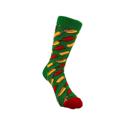 Hot Dog Picnic Socks from the Sock Panda (Adult Small - Shoe Sizes 2-5)