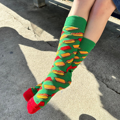 Hot Dog Picnic Socks from the Sock Panda (Adult Small - Shoe Sizes 2-5)