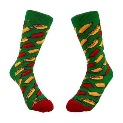 Hot Dog Picnic Socks from the Sock Panda (Adult Small - Shoe Sizes 2 - 5)