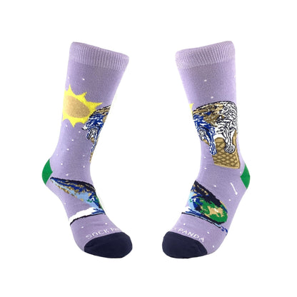 Ice Cream Cone Earth Socks from the Sock Panda (Adult Small - Shoe Sizes 2 - 5)