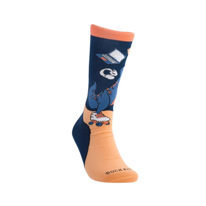 Juggling Dinosaur on Roller Skates Socks
