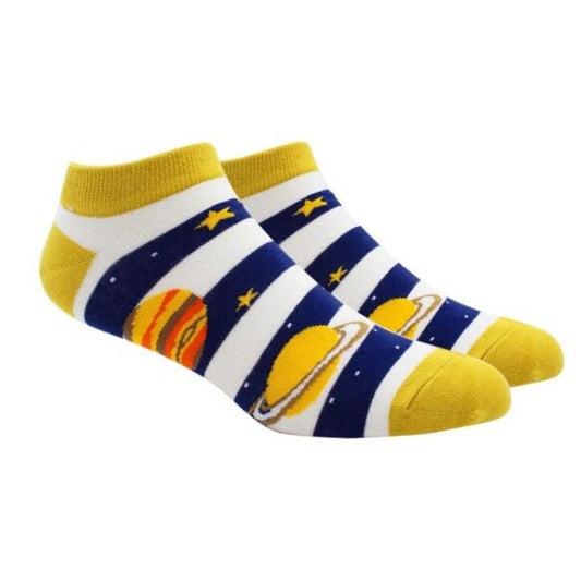 Jupiter and Saturn Planet Ankle Socks (Adult Large - Men's Shoe Sizes 8 - 12)
