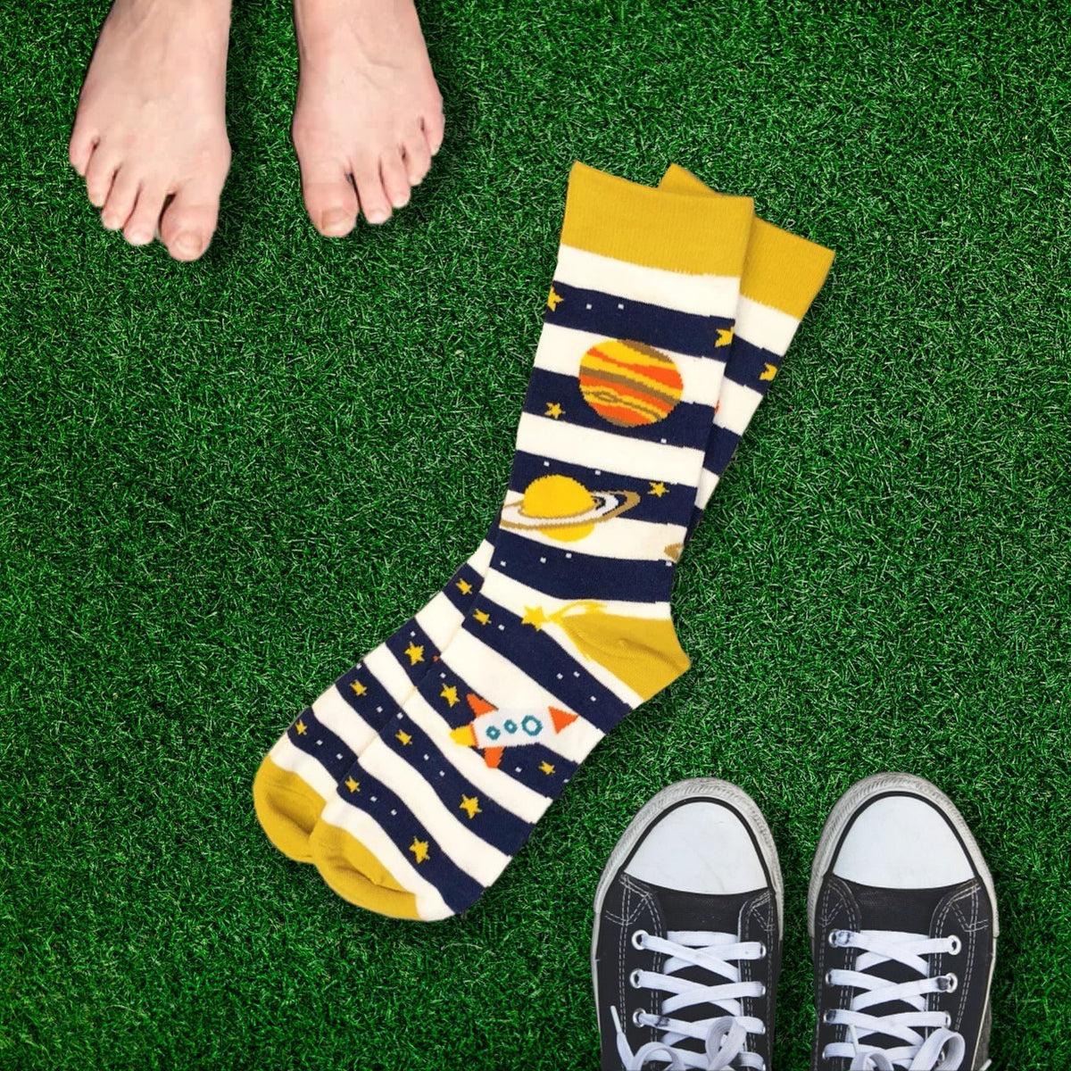 Jupiter and Saturn Planet Space Socks