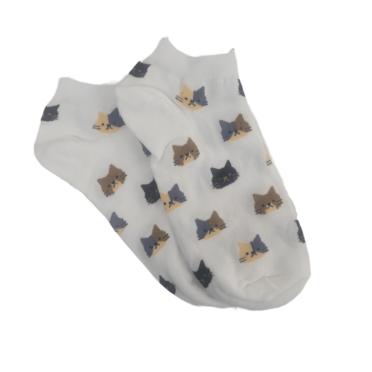 Kitty Cat Face Patterned Short Ankle Socks (Adult Medium - Women's Shoe Sizes 5 - 10)