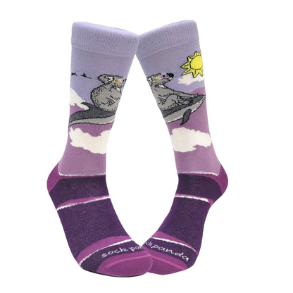 Koala Riding a Dolphin Socks from the Sock Panda (Adult Medium - Women's Shoe Sizes 5 - 10)