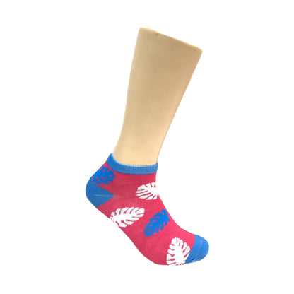 Leaf Pattern Ankle Socks (Adult Medium - Women's Shoe Sizes 5 - 10)