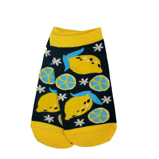 Lemon Patterned Ankle Socks (Adult Medium - Women's Shoe Sizes 5 - 10)