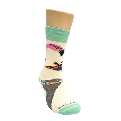 Long Necked Animals Wearing Glasses Socks from the Sock Panda (Adult Small - Shoe Sizes 2 - 5)