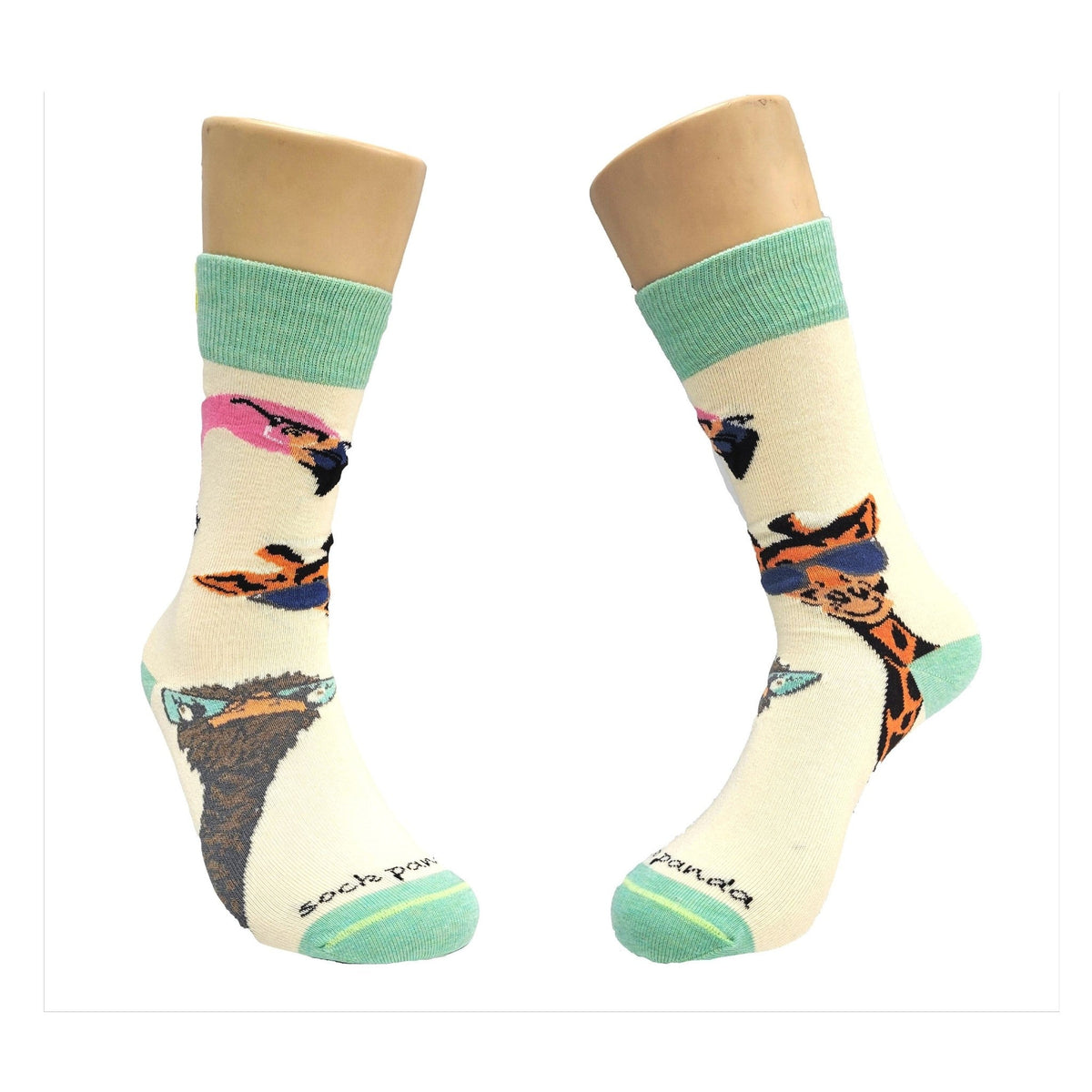 Long Necked Animals Wearing Glasses Socks from the Sock Panda (Adult Small - Shoe Sizes 2 - 5)