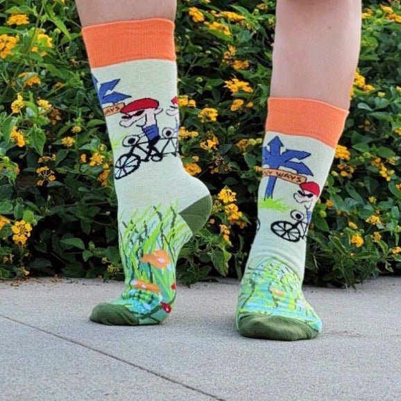 Many Ways Bicycle Socks from the Sock Panda (Adult Medium - Women's Shoe Sizes 5 - 10)