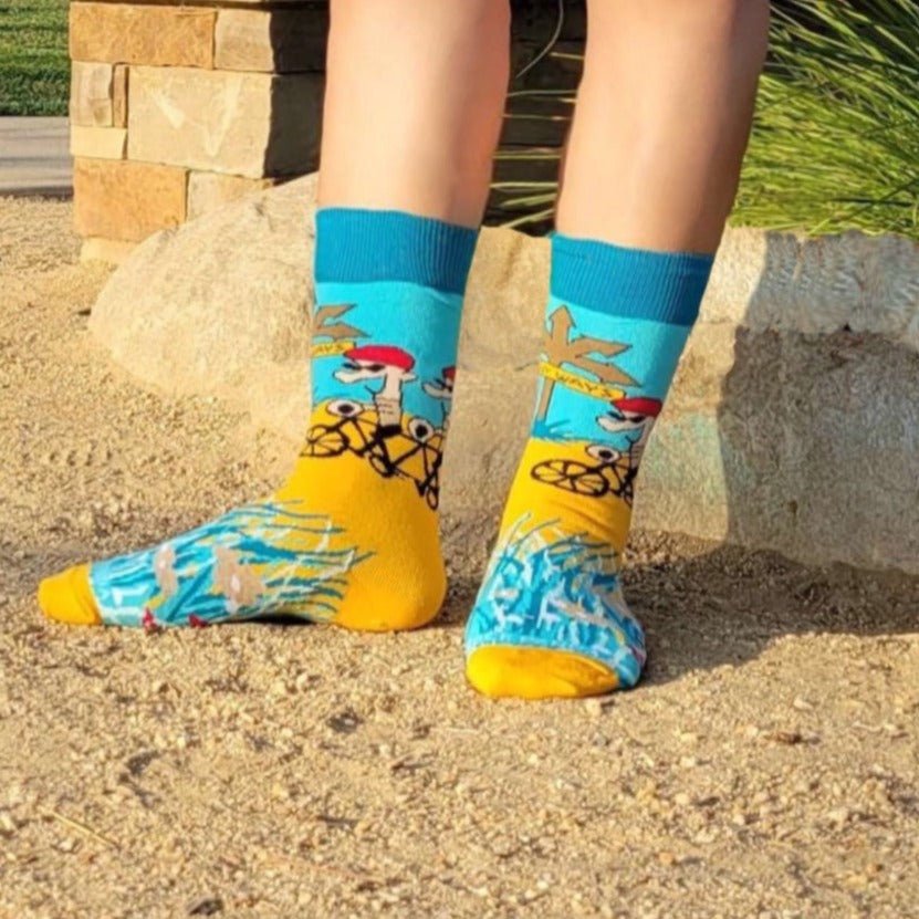 Many Ways Bicycle Socks from the Sock Panda (Adult Small - Shoe Sizes 2 - 5)