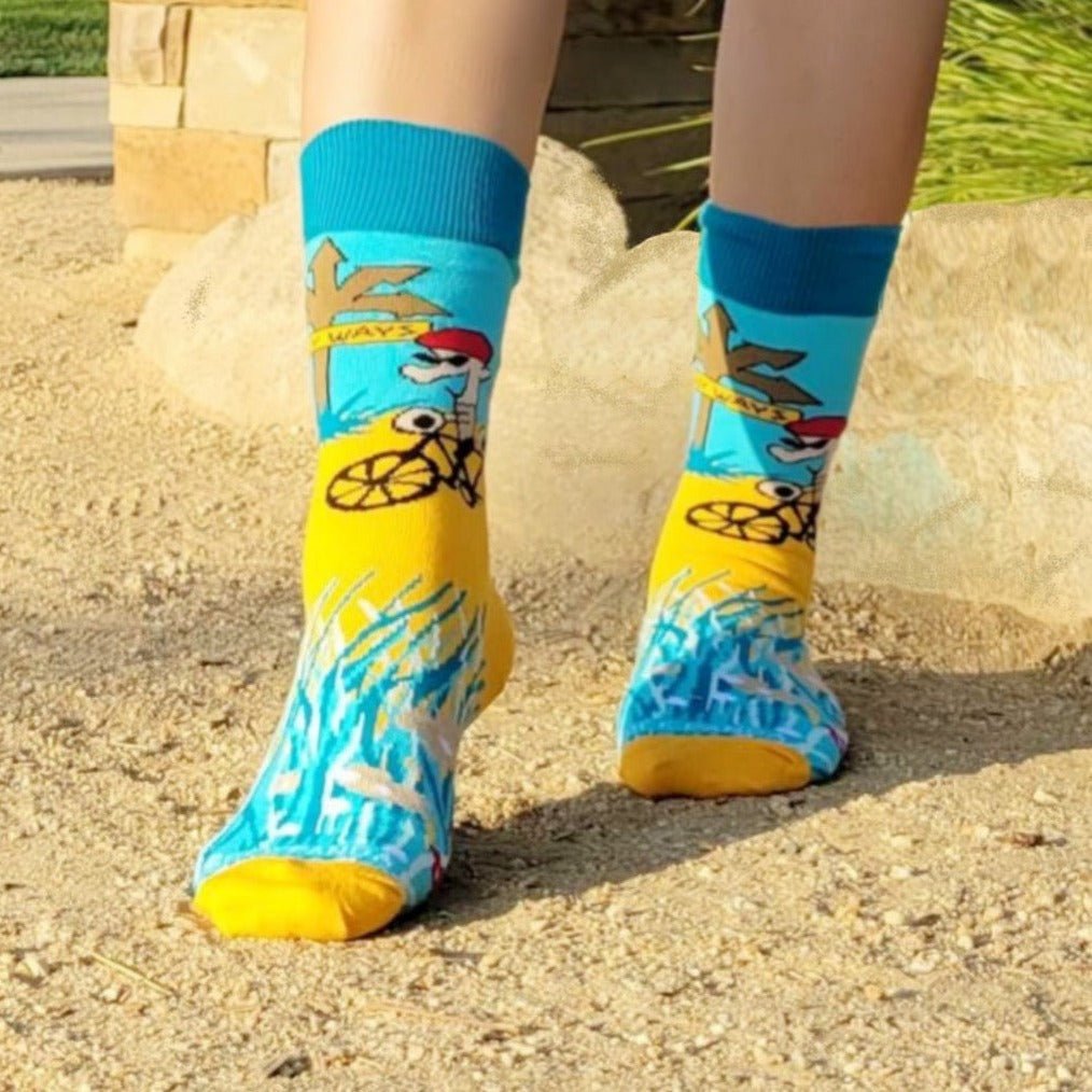 Many Ways Bicycle Socks from the Sock Panda (Adult Small - Shoe Sizes 2 - 5)