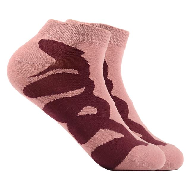 Maroon Doodle Ankle Socks (Adult Medium - Women's Shoe Sizes 5 - 10)