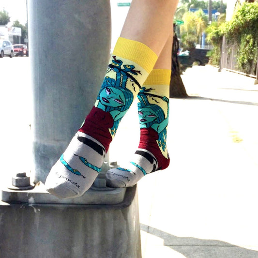 Medusa Having a Bad Hair Day Socks (Adult Medium - Women's Shoe Sizes 5 - 10)