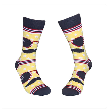 Mustache and Sunglasses Socks from the Sock Panda (Adult Large - Men's Shoe Sizes 8 - 12)