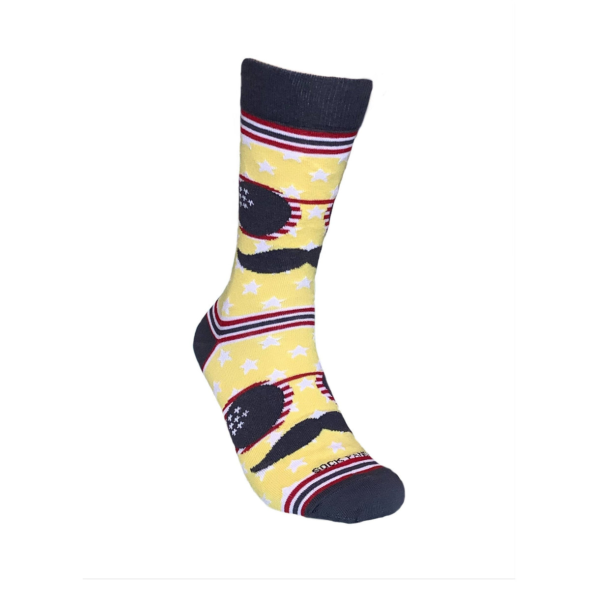 Mustache and Sunglasses Socks from the Sock Panda (Adult Large - Men's Shoe Sizes 8 - 12)