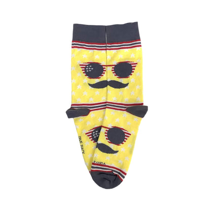 Mustache and Sunglasses Socks from the Sock Panda (Adult Large - Men's Shoe Sizes 8 - 12)