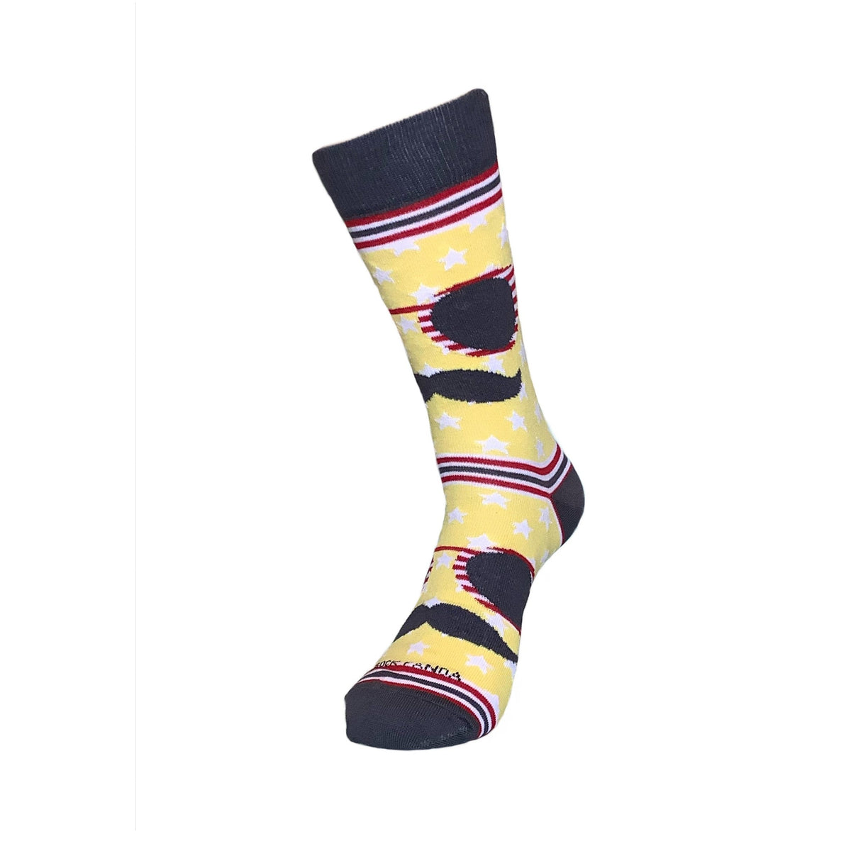 Mustache and Sunglasses Socks from the Sock Panda (Adult Large - Men's Shoe Sizes 8 - 12)