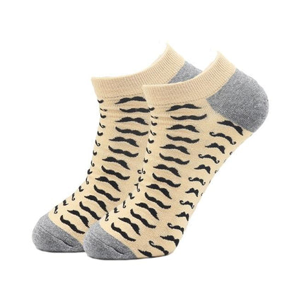 Mustache Pattern Ankle Socks (Adult Large - Men's Shoe Sizes 8 - 12)