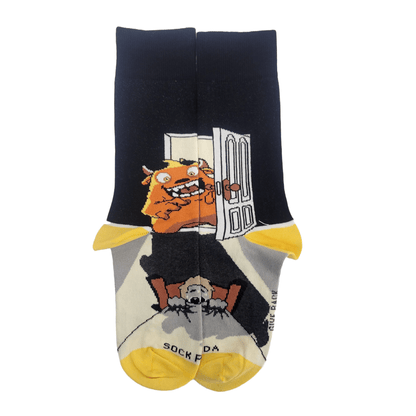 Nightmare Monster in the Closet Socks from the Sock Panda (Adult Small - Shoe Sizes 2 - 5)