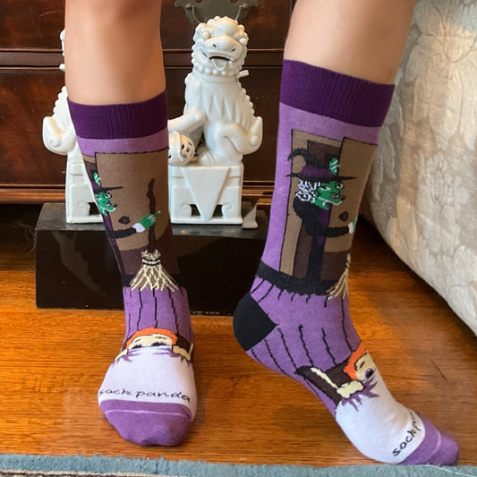 Nightmare Witch in the Closet Socks from the Sock Panda (Adult Medium - Women's Shoe Sizes 5 - 10)