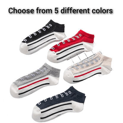 Old School Sneaker Ankle Socks (Adult Medium - Women's Shoe Sizes 5 - 10)