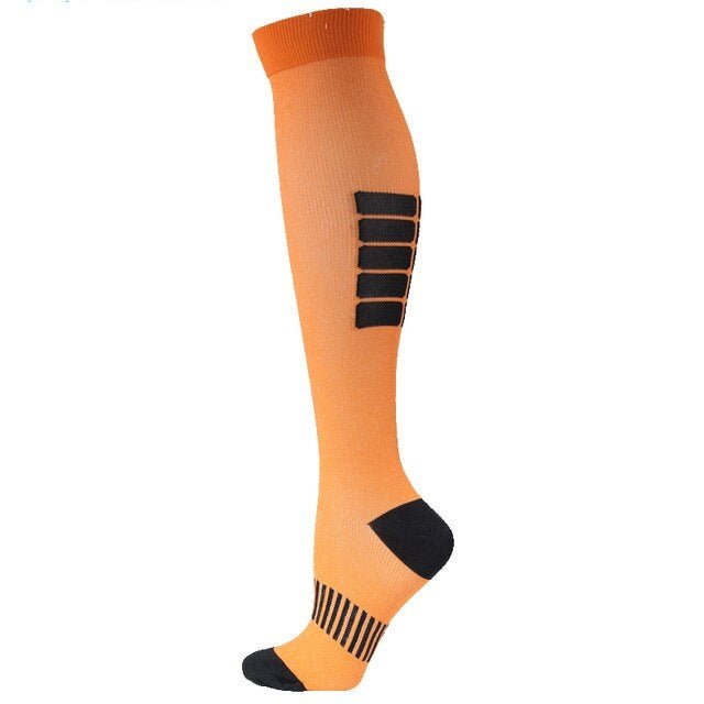 Orange Athletic Knee High - (Compression Socks)