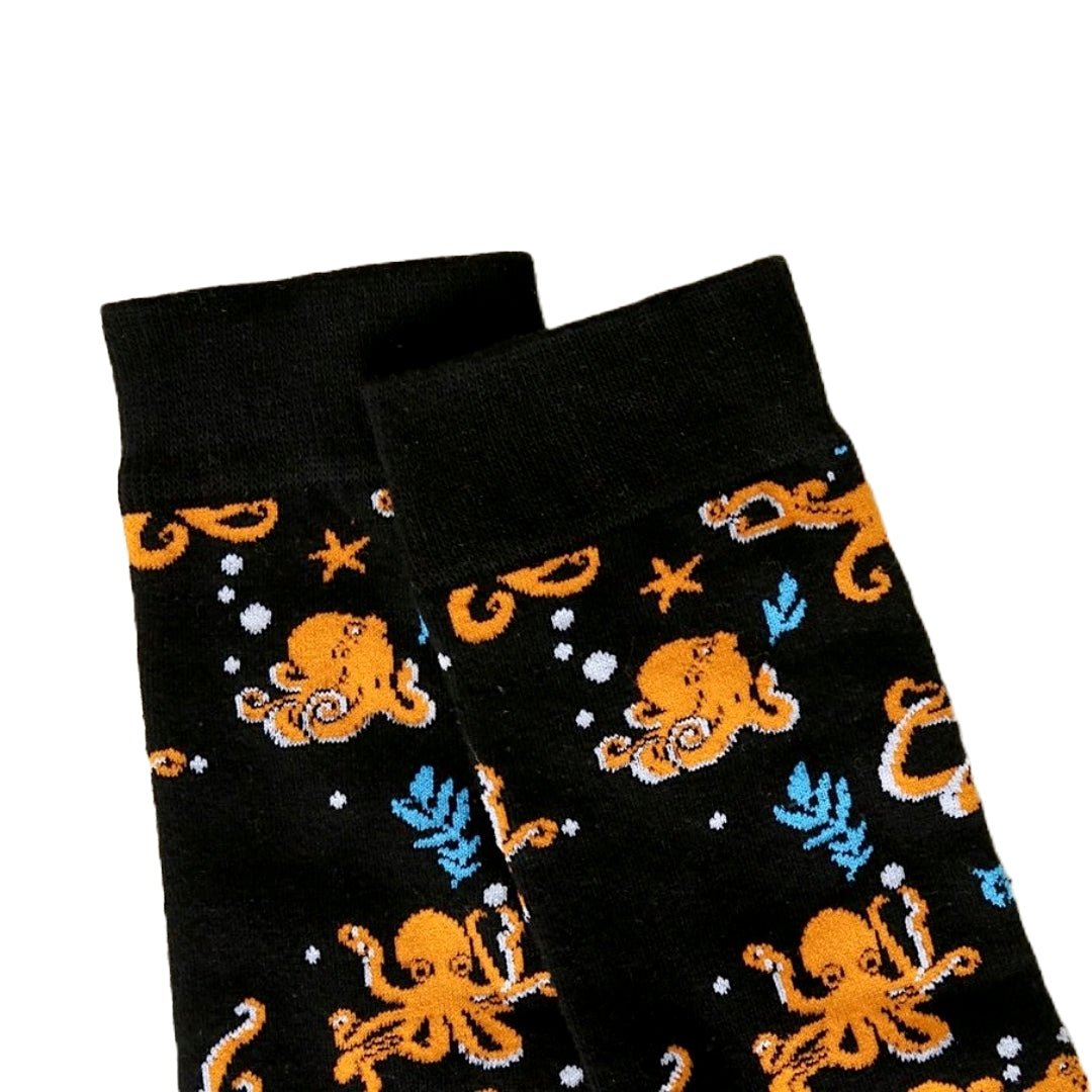 Orange Octopus Pattern Socks from the Sock Panda (Adult Medium - Women's Shoe Sizes 5 - 10)